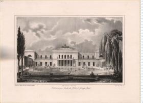 Stabilimento per Scuola da Nuoto di Giuseppe Nervo. Invenzione e disegno del Sig.r A. Pizzala ... Angiolo Magni litografò. Milano Litografia di Pietro Bertotti.