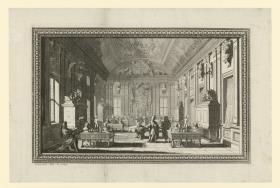 Aus: Thesaurus Brandenburgicus Selectus (Band 1) eine Ansicht der Berliner Kunstkammer, bez: S. Blesendorf del. et sculp.