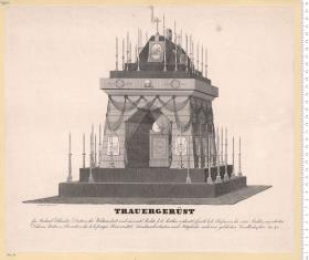 Trauergerüst des Michael Schuster ... Rectors ... der k. k. prager Universität ... gestorben am 20. März 1834 ...