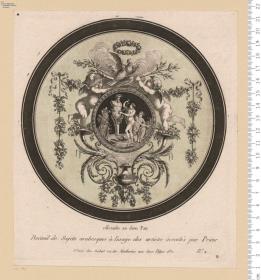 2 Blatt aus: Receuil de Sujets Arabesques à l'usage des artistes inventés par Prieur. A Paris chez Joubert, rue des Mathurins ...