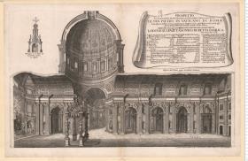 Prospetto Et Alzata Del Di Dentro Della Gran Fabrica Della Basilica Di San Pietro In Vaticano Di Roma, Fatta misurare da Matteo Gregorio Rossi ... con la cura, & assistenza del Sig.re Mattia Rossi ... si stampa in Roma da Matteo Gregoro Rossi ... 1682 ...