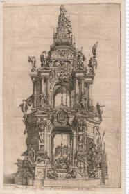 3 Bl. Katafalk und Trauerschmuck, handschriftlich bez: Fatto nel Domo di Parma per il Ser: Duca Ranuccio. I. lanno 1625.