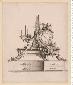 (6) Folge: 1 Blatt Standuhr auf breitem Sockel