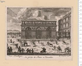 Ansichten von Versailles und Clagny mit französischen Unterschriften; 1 Bl. bez: de Lespine ex. Cum Privilegio Ordin. Hollandiae et West Frisiae W. Swidde fecit 1686.