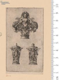 (4) 1 Blatt mit drei kleinen Knäufen für Gerätgriffe