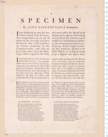 A Specimen By John Baskerville of Birmingham