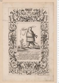Grotteske Gestalten mit Unterschriften und deutschen Versen, darüber lateinische Zitate, bez: Gabriel Bodenehr fecit et excud[it] A[ug.] Vind.