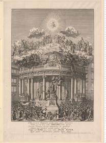 1 Bl. Tempel und Weinbrunnen, errichtet in Wien aus Anlaß der Geburt Josephs II. Delineavit et aere insculpsit Salomon Kleiner ... Vien^BFae 1741.