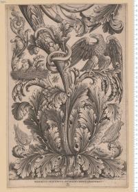 Nachbildung und Nachstich: Hochfüllung: Akanthus mit Adler, Adlernest u. a.