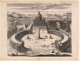 Disegno della Prospettiua de Portici nella Piazza di S. Pietro in Vaticano di Roma ... Di nuouo dato in luce dalle Stampe di Matteo Gregorio Rossi ... 1685 ...