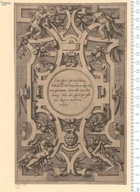 (4) 2 Blatt einer Folge: Hochfüllungen: Rollwerk mit grottesken Figuren, inmitten Inschrift, 1 Blatt dat: 1554.