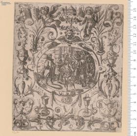 2 Blatt aus: Neüw Grottesken Buch allerley Frantzosischen Poesslein. Inventirt gradirt vndt Verlegt durch Georg Wechtern ... in Bamberg 1619. 1 Blatt bez: G W 1619.