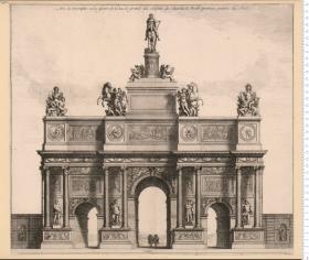 Arc de triomphe a la gloire de Louis le grand du dessein de Charles le Brun ...