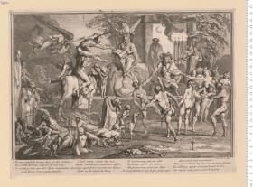 (3) Hexensabbath, mit Versen als Unterschrift. Gillot inv. et sculp.