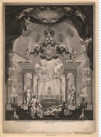 1 Bl. Katafalk, bez: Ae. M. Theoph. Volcameri De Kirchen-Sittenbach. Caesar. Consiliar. Reip. Nor. ... Den(atus) 1709 ... Parenti ... Filivs ... C. T. Volcamer. De. Kirchensittenbach. ... Marchand fecit.