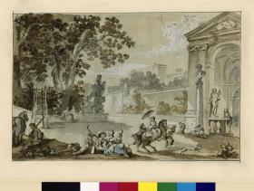 Ansicht einer Partie des Gartens der Villa Strozzi