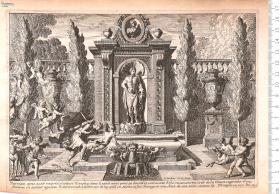 (Folge 95:) Springbrunnen und Gartenanlagen mit Bildern aus den Sagen des Altertums. 6 Blatt vor der Zählung mit Adresse: "N. Langlois".