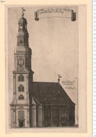 Abbildung Der Neuen Kirchen und Thurms zu S. Salvatoris In Hamburg.