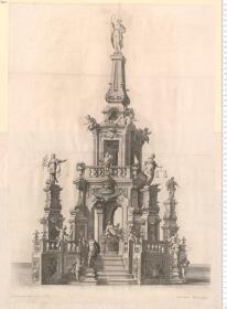 1 Bl. turmartiger Festaufbau mit Aufschrift: Farnesiano Parma. Mauritius Lotici Parm ... inve: et deli: Ioseph Patrini Parmen: sculpsit.