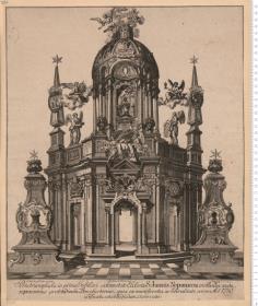 Porta triumphalis in prima Jubilaea solemnitate Ecclesiae S: Joannis Nepomuceni in Skalka erecta ... An.no 1730 aedificata ... et hodiedum conservatur. I: W: Tshoeper delin: et pinx: I. P. Steinerth Admini: inv. Salzer sculp: et exc: Pragae.