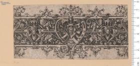 (2) Folge: 4 Blatt Friese mit Schweifgrottesken auf schraffiertem Grunde, das erste Blatt bez: Theodorus de Bry f., die übrigen bez: T B.