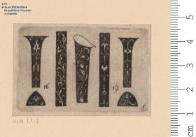 (1) 8 Platten auf 4 Blättern und 2 Blatt Nachbildung einer Folge: verschiedene Zierflächen mit Blumen, Ranken und Zierbildern