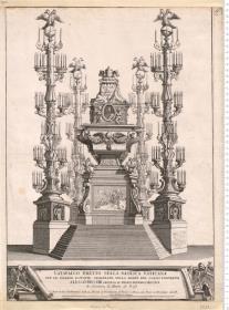 Catafalco Eretto Nella Basilica Vaticana Per ... Alessandro VIII ... Il Primo Fabraro. 1691. Architettura di Mattia de Rossi Dato in luce da Domenico de Rossi ... in Roma ...