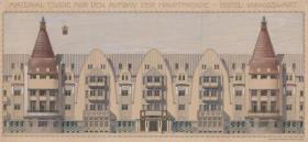 Marienbad, Projekt Kurhotel in Königswart, Aufriss der Hauptfassade
