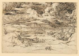 Berglandschaft bei Gewitter