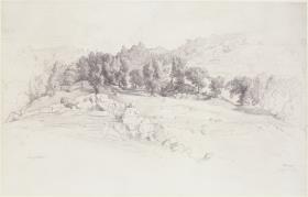 Felsige Wald- und Berglandschaft bei Olevano
