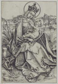Gekrönte Muttergottes auf der Rasenbank (Kopie nach einem Holzschnitt von Hans Baldung Grien)