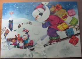 Weihnachtsmann auf Skiern