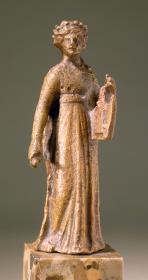 Römische Statuette des langgewandten Apollo mit Kithara und Plektron