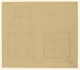 Haus der Moden, Frankfurt / Main, Werksteinarbeiten der Haupttreppenhäuser, Grundrisse, Lichtpause