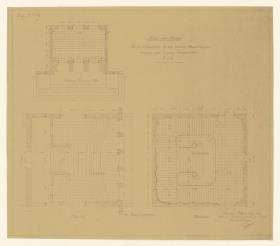 Haus der Moden, Frankfurt / Main, Werksteinarbeiten der Haupttreppenhäuser, Grundrisse, Lichtpause
