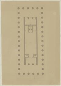 Skizzenbuch Italienreise, Agrigent, Heraklestempel, Grundriss