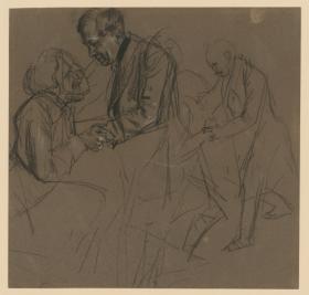 Friedrich II. und Joseph II. bei der Begrüßung. Modellstudie zu "Das Treffen Friedrich II. und Joseph II. in Neisse"