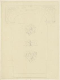 Skizzenbuch Italienreise, unbezeichneter Ort [vermutlich Messina], unbezeichnetes Gebäude, Portal mit Flachbogen