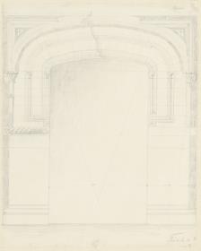 Skizzenbuch Italienreise, Messina, unbezeichnetes Gebäude, Portal mit Flachbogen