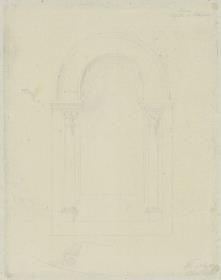 Skizzenbuch Italienreise, Messina, Dom, Chorfenster