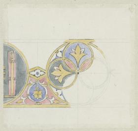 Skizzenbuch Italienreise, Messina, Dom, Detail der bemalten Holzdecke