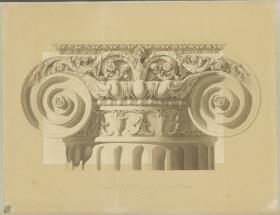 Skizzenbuch Italienreise, Rom, Santa Maria in Trastevere, ionisches Kapitell (nach Joseph Thürmer)