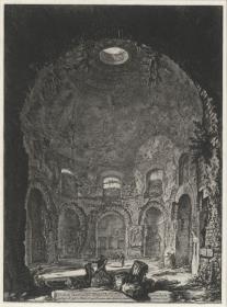 Innenansicht des Tempio della Tosse (aus: Vedute di Roma)