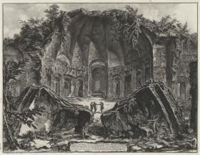 Überreste des Canopus in der Villa Hadrians in Tivoli (aus: Vedute di Roma)