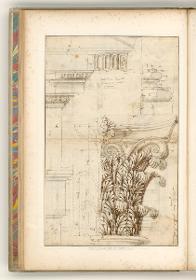Rom, Forum Romanum, Tempel des Antonius u. Faustina, Grundrisse u.a. ; Verso: Details der Ordnung des Tempels