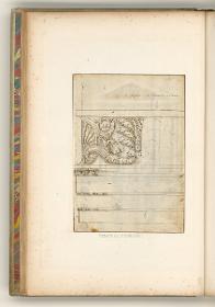 Rom, Forum Romanum, Concordia-Tempel, Grundriss und Aufriss; Verso: Architrav und Fries