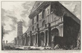 Ansicht der Basilica San Paolo fuori le Mura (aus: Vedute di Roma)