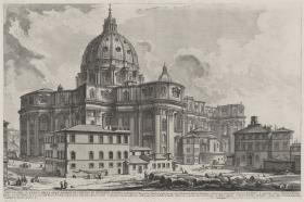 Außenansicht der großen Basilica San Pietro in Vaticano (aus: Vedute di Roma)