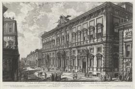 Ansicht des auf dem Quirinal erbauten Palastes für die Sekretariate der Sacra Consulta (aus: Vedute di Roma)