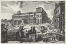 Ansicht der Piazza di Monte Cavallo (aus: Vedute di Roma)